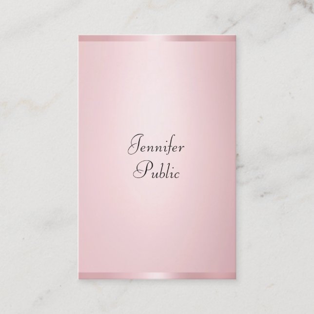 Moderne Kalligrafie Beruflich Elegante Rose Gold Visitenkarte (Vorderseite)