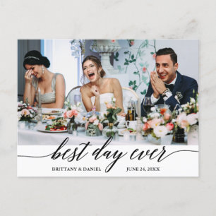 Moderne Kalligrafie Besten Tag überhaupt Hochzeit  Postkarte