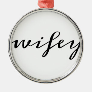 Moderne Kalligrafie Black Wifey Schrift Ornament Aus Metall