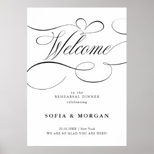 Moderne Kalligrafie Chic Probe Dinner Willkommen Poster