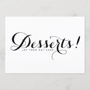 Moderne Kalligrafie   Dessert-Hochzeitssignaturkar Einladung