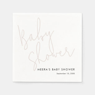 Moderne Kalligrafie Dusty Pink Baby Shower Serviette