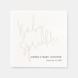 Moderne Kalligrafie Dusty Pink Baby Sprinkle Serviette