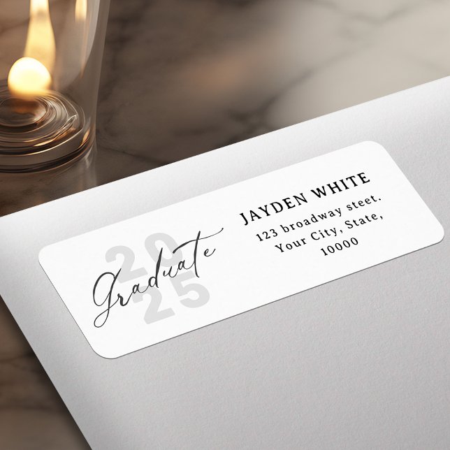 Moderne Kalligrafie Einfache Abschluss Adresse (Modern Calligraphy Simple Graduation Address Label)