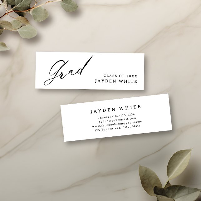 Moderne Kalligrafie Einfache Abschluss Name Card Telefonnummerkarte (Modern Calligraphy Simple Graduation Name Card)