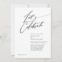 Moderne Kalligrafie Einfache Schwarz-Weiß-Hochzeit