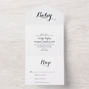 Moderne Kalligrafie Formale Babyparty  All In One Einladung