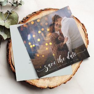 Moderne Kalligrafie Foto-Hochzeit Save The Date