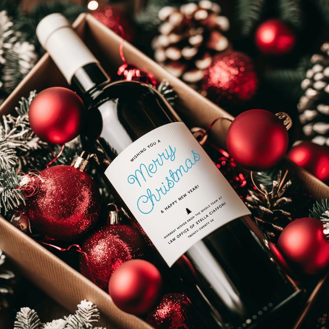 Moderne Kalligrafie Frohe Weihnachtsgeschäfte Weinetikett (Modern Calligraphy Merry Christmas Business Wine Label)