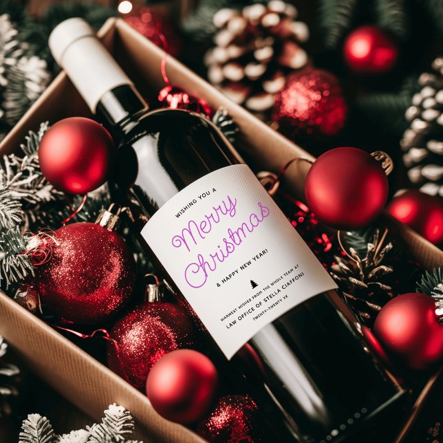 Moderne Kalligrafie Frohe Weihnachtsgeschäfte Weinetikett (Modern Calligraphy Merry Christmas Business Wine Label)
