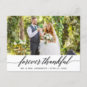 Moderne Kalligrafie für immer dankbare Hochzeit Postkarte