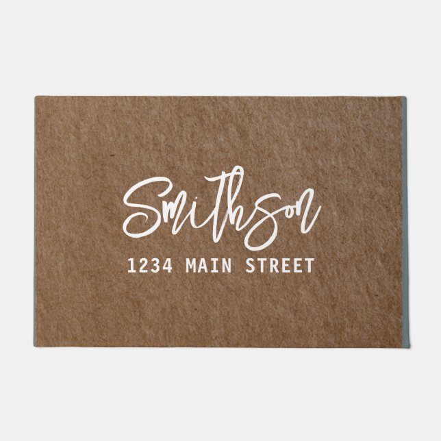 Moderne Kalligrafie Handgeschriebenes Skript Rusti Fußmatte (Vorderseite)