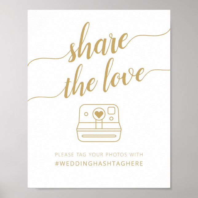 Moderne Kalligrafie: Hashtag für die Liebe Poster (Vorne)