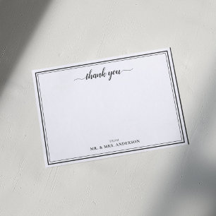 Moderne Kalligrafie-Hochzeit Danke Mitteilungskarte