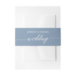 Moderne Kalligrafie Hochzeit Dusty Blue Einladungsbanderole