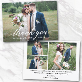 Moderne Kalligrafie Hochzeitbräunchen 4 Fotos Dankeskarte