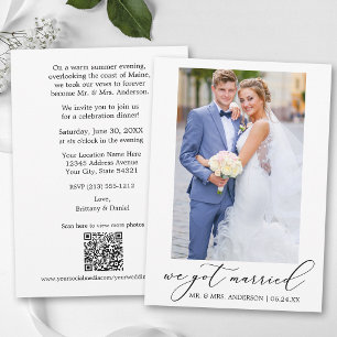 Moderne Kalligrafie Hochzeits- After Party Foto QR Ankündigung