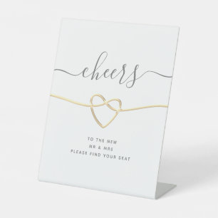 Moderne Kalligrafie-Hochzeitspodiumschild Sockelschild