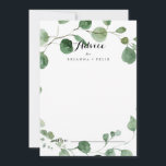 Moderne Kalligrafie-Hochzeitstippenkarte Hinweiskarte<br><div class="desc">Diese moderne Kalligrafie Hochzeitsstichtenkarte ist perfekt für eine einfache Hochzeit. Das Design bietet Aquarellfarben handgezeichnet elegante botanische Eukalyptuszweige und Blätter. Diese Karten sind ideal für Hochzeiten,  Brautparty,  Babydusche,  Graduiertenfest u.v.m. Personalisieren Sie die Karten mit den Namen der Braut und Bräutigam,  den Eltern,  die Sie werden oder Absolvent.</div>