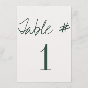 Moderne Kalligrafie-Hochzeitstisch-Nummern Einladung