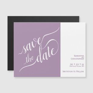 Moderne Kalligrafie Lavender Wedding retten das Da Magneteinladung