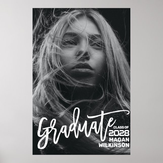Moderne Kalligrafie Minimaler Full Foto Abschluss Poster (Vorne)