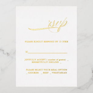 Moderne Kalligrafie Minimalisrt Wedding RSVP Folie Einladungspostkarte