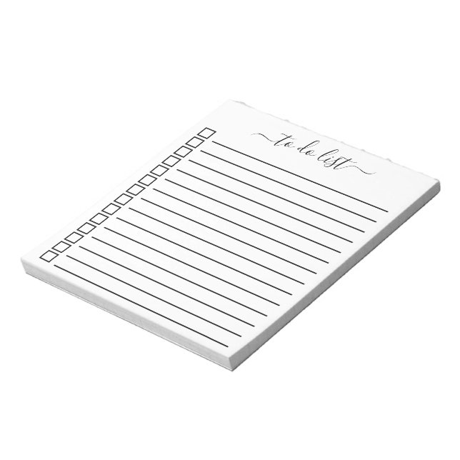 Moderne Kalligrafie mit Karo-Boxen Notizblock (Rotiert)