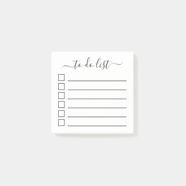 Moderne Kalligrafie mit Karo-Boxen Post-it Klebezettel (Vorderseite)
