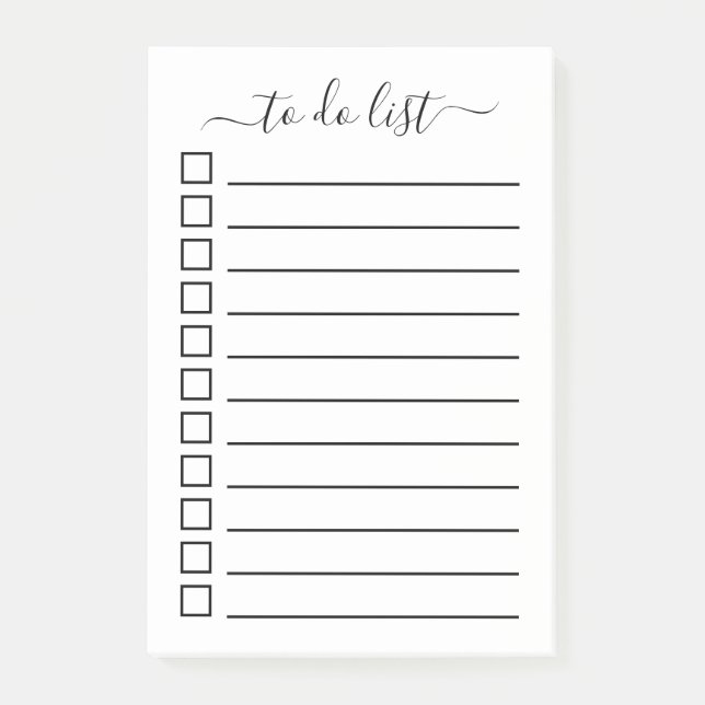 Moderne Kalligrafie mit Karo-Boxen Post-it Klebezettel (Vorderseite)