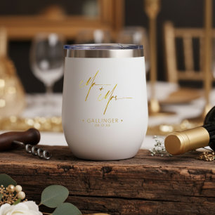 Moderne Kalligrafie Mr & Mrs Gold ID1025