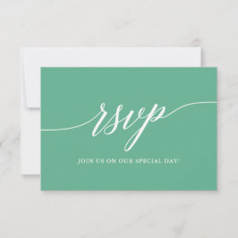 Moderne Kalligrafie Neo Mint Wedding RSVP Karte