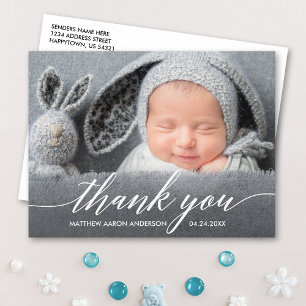 Moderne Kalligrafie Neue Baby Danksagung Postkarte