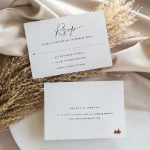 Moderne Kalligrafie Pumpkins Wedding RSVP Card