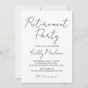 Moderne Kalligrafie-Renten-Party Einladung