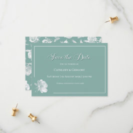 Moderne Kalligrafie Salbei Grün Florale Hochzeit Save The Date