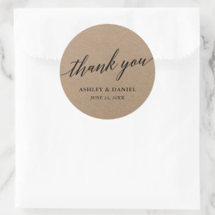 Moderne Kalligrafie Schrift Kraft Hochzeit Runder Aufkleber