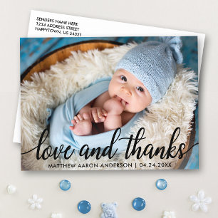 Moderne Kalligrafie Schrift Neues Baby Liebe und D Postkarte