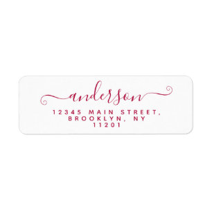 Moderne Kalligrafie Script Burgundy Red Nachname