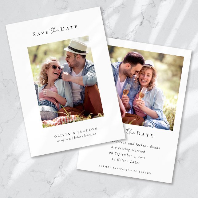 Moderne Kalligrafie-Script-Foto-Hochzeit Save The Date (Von Creator hochgeladen)