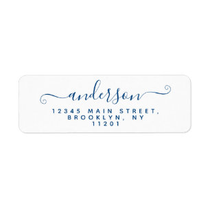 Moderne Kalligrafie Script Navy Blauer Nachname