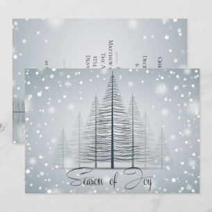 Moderne Kalligrafie Season of Joy Winterbäume Einladung