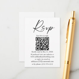 Moderne Kalligrafie-Skript Hochzeit QR-UAWG Begleitkarte