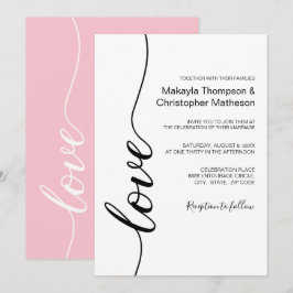Moderne Kalligrafie-Skript Hochzeit Schwarz-Weiß Einladung