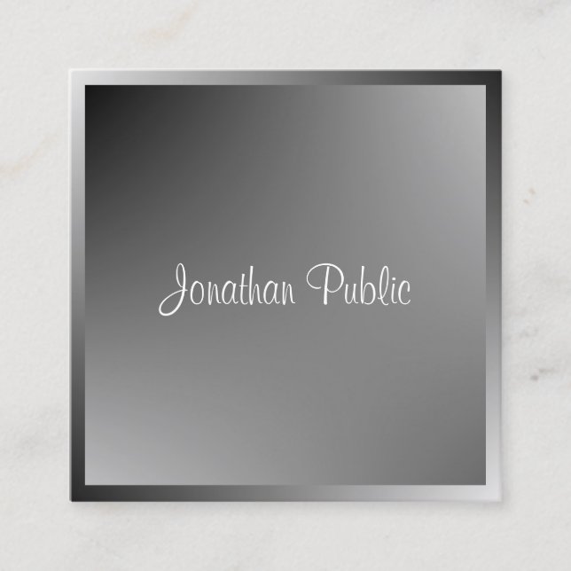 Moderne Kalligrafie-Skriptname Template Elegant Quadratische Visitenkarte (Vorderseite)