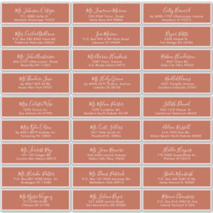 Moderne Kalligrafie Terracotta Wedding Aufkleber