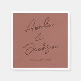 Moderne Kalligrafie Terracotta Wedding Serviette