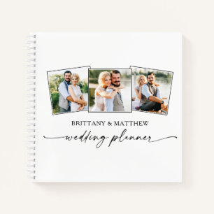Moderne Kalligrafie-Tinte 3 Foto Hochzeitsplaner Notizbuch