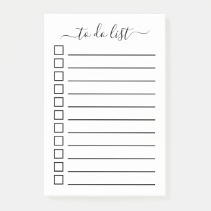 Moderne Kalligrafie-To-Do-Liste mit Kontrollkästch Post-it Klebezettel