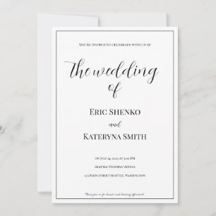 Moderne Kalligrafie und Einladung zur Hochzeit von